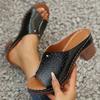 Women Wedge Sandals New Summer Crocodile Print Platform Sandals Female Leather Non Slip Beach Slides Women Plus Size Shoes