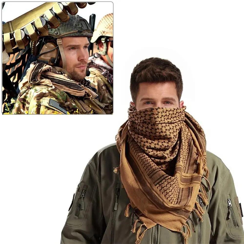 Keffiyeh Taktischer Wüstenschal, Shemagh, Kopf- und Halstuch, arabischer Schal, Keffiyeh-Schal, Wickeltuch für Damen und Herren