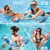 Weeupolfun Adult Floats with Two Water Hammocks In Blue and Pool Inflatable Floats with a Tropical Rainforest Theme and Palm Leaf Strong Buoyancy for