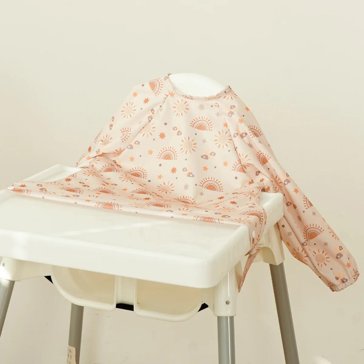 Danish Style Kids Waterproof Smock Bib Winter Autumn Baby Feeding Coverall High Chair Mealtime Protective Clothing Anti-Stain