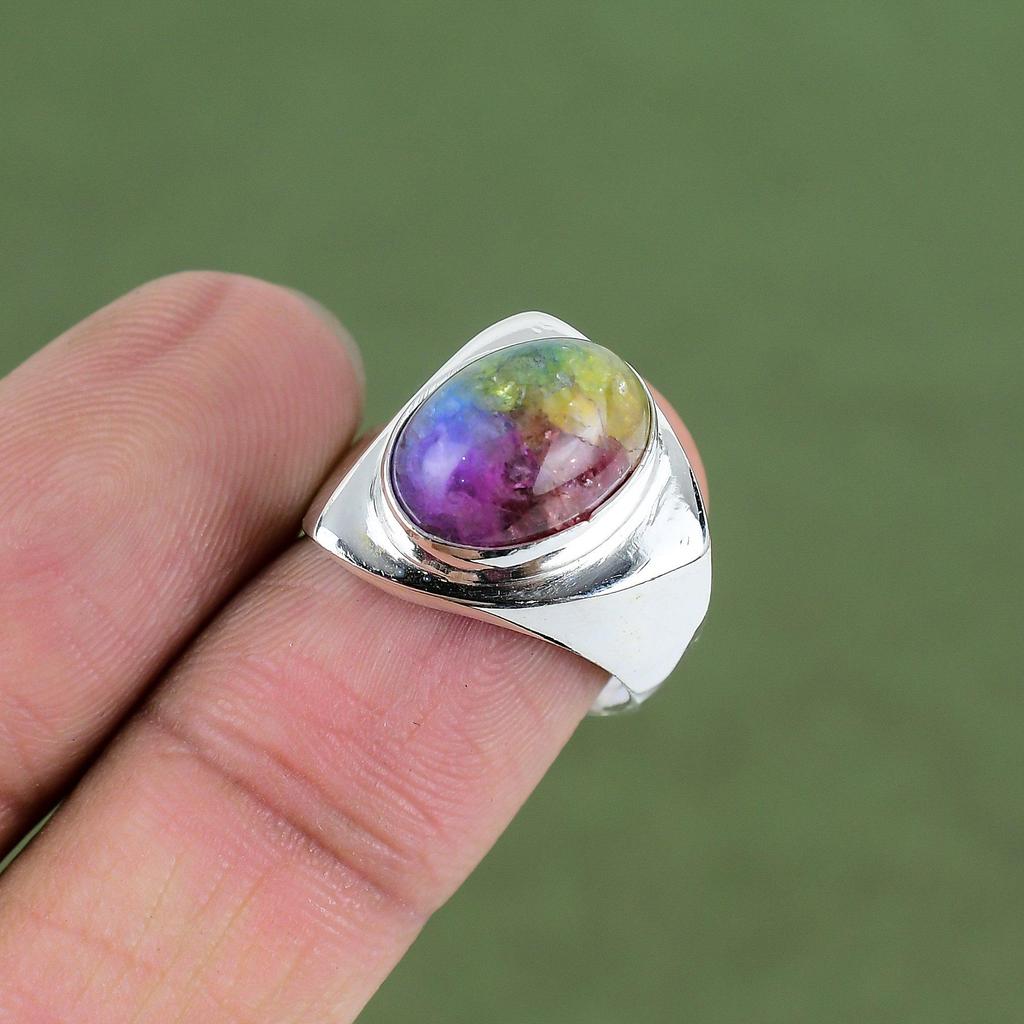 Rainbow Solar Quartz Druzy Ring 925 Sterling Silver Ring Amazing Handmade Ring Elegant Gemstone Jewelry Gift For Love Available In Ring Size