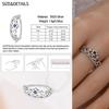 Retro 925 Sterling copper Sapphire Heart&Crown&Star Palace Pattern Ring Romantic Zircon Accessories