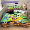3pcs SpongeBob Cooking Adventure Print Cover Set Ultra Soft, Breathable, and Comfortable Bedding with Stylish Design for Bedroom and Guest Room Decor