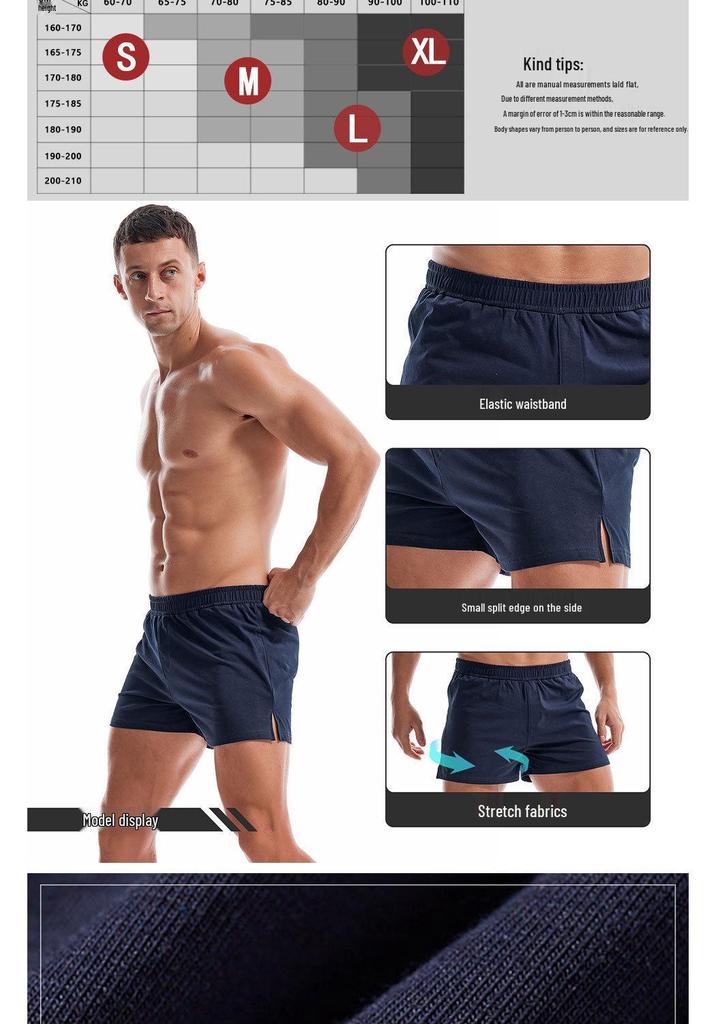 Men's Summer Thin Short-Sleeve Sports Shorts - Pure Cotton, Plus Size, Three-Quarter Length Fitness Wear