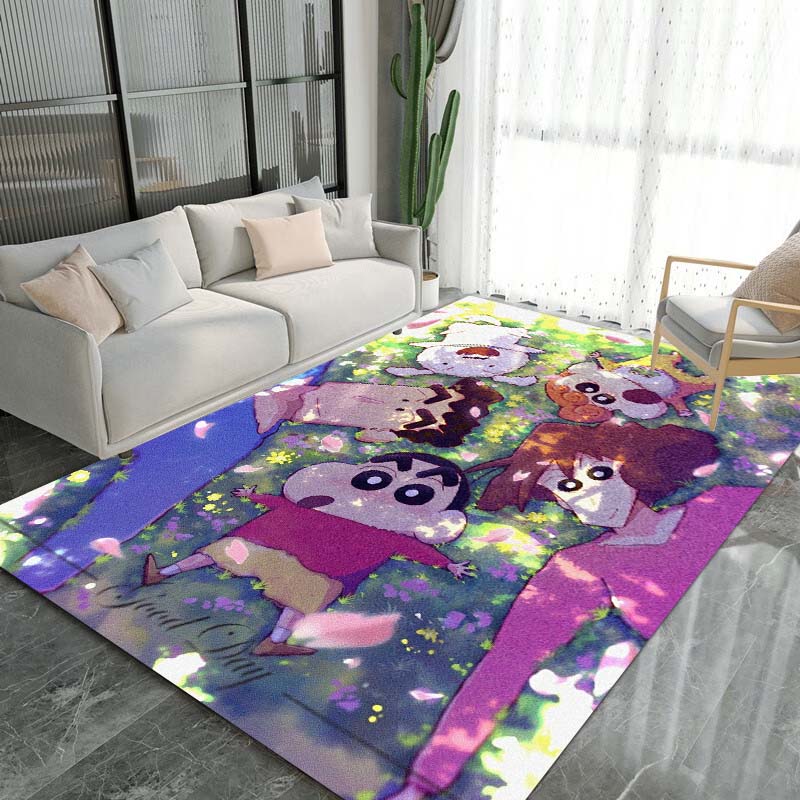 Cute Cartoon Crayon Shin-chan Rug, Suitable for Children's Play Areas, Non-slip Floor Mats, Bedrooms, Living Rooms, Sofas, and 1