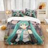 3D Print Japanese Cartoon Kawaii H-Hatsune M-Miku Bedding Set 2/3piece Duvet Cover Pillowcase for Teen Girls Room Decor Gifts