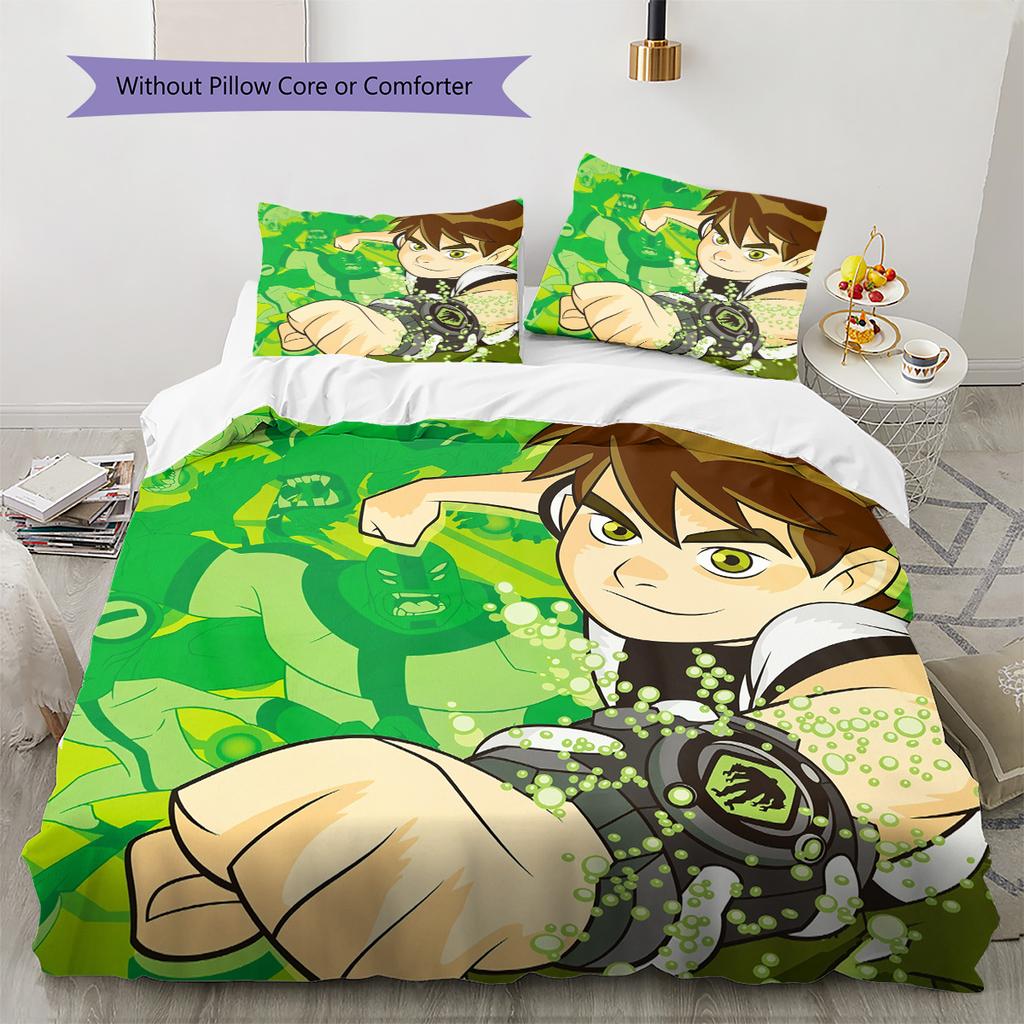 Ben 10  Pattern Bedding Quilt Set  Home Decoration  Gift (1 * duvet cover + 2 * pillowcase  without core)