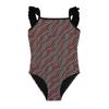 Threadbare Girls Wavy Striped Frill One Piece Swimsuit