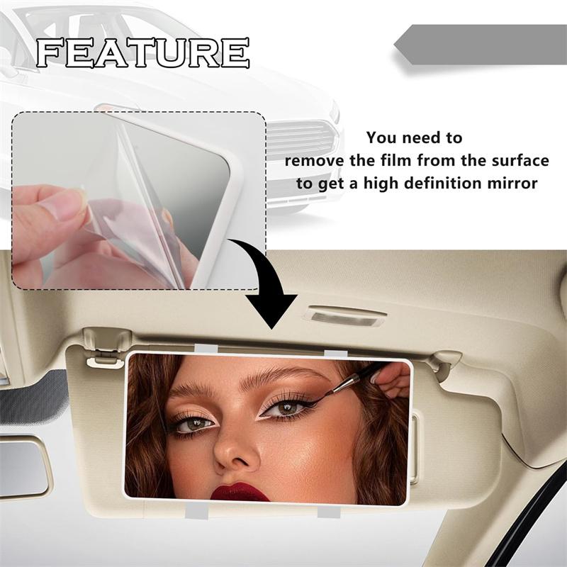 Car Mirror For Sun Visor Large Screen Portable Makeup Mirror Hd Vanity Mirror For Truck Suv Interior Rear View Mirror