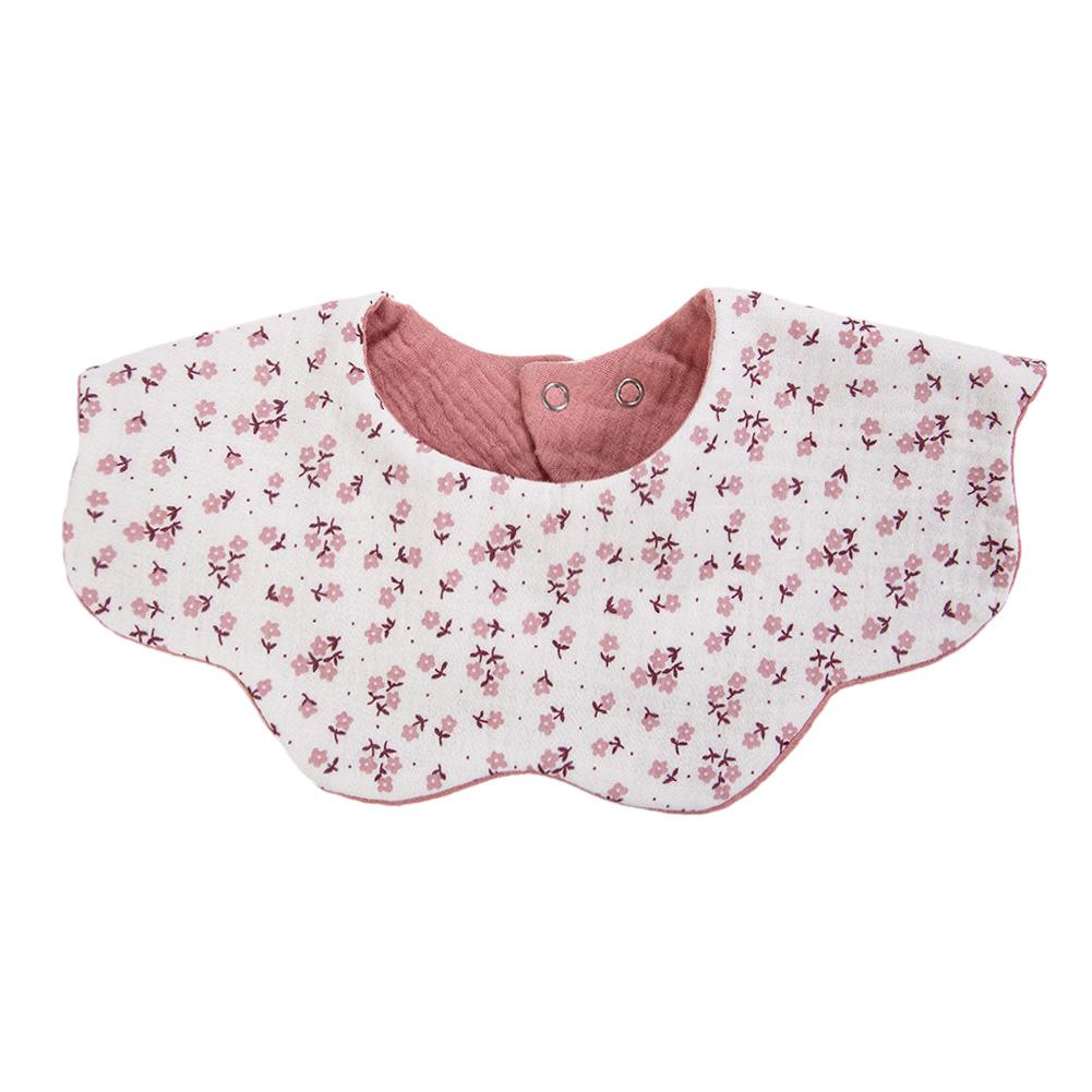 6 Layers Thickened Baby Muslin Cotton Bibs 306°AB Double Side Flower Round Neck Saliva Towel Print Feeding Burp Cloths Banadna