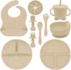 Children's Silicone Tableware Set: 8-Piece Suction Cup, Anti-Fall for Baby & Mom