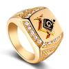 Masonic Fashion Rhinestone Symbol Ring Mens Ring Hip Hop Tide Jewelry Fashion