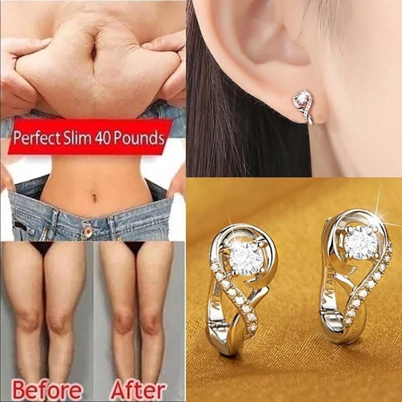 Weight Loss Earrings Cubic Zirconia Earrings Acupoint Stimulation Fat Burning