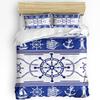 Lighthouse Bedding Set For Bedroom Bed Home Nostalgic Watercolors with Gull Ancient Anchor Duvet Cover Quilt Cover Pillowcase