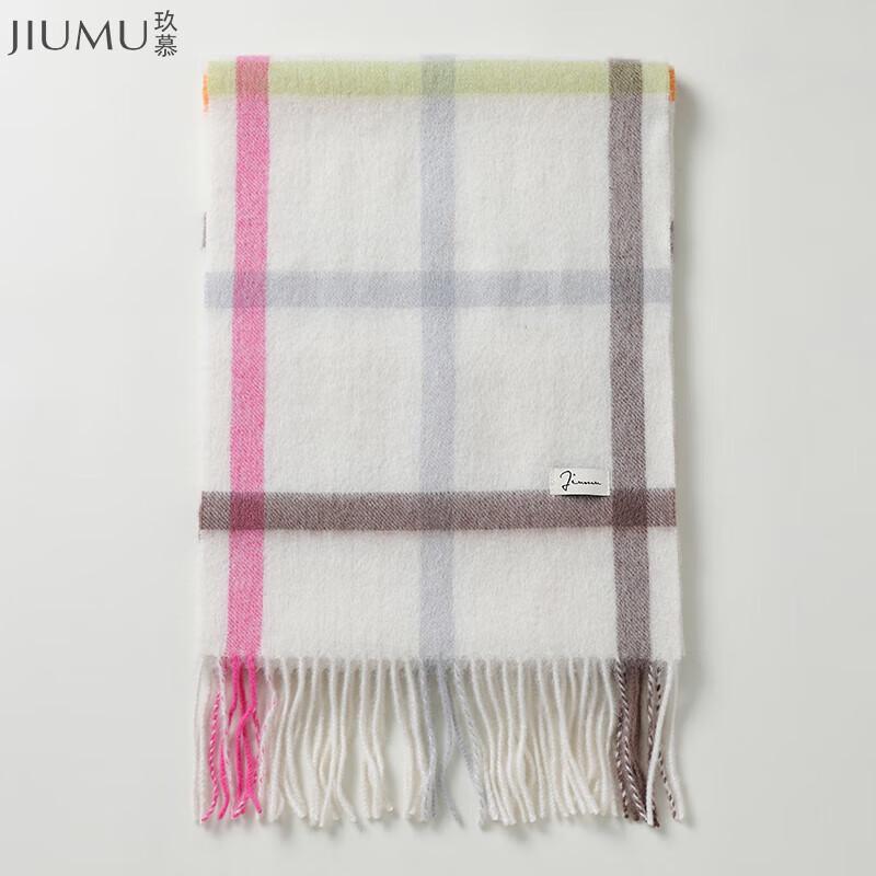 JIUMU Women's Autumn/Winter Plaid Knitted Scarf
