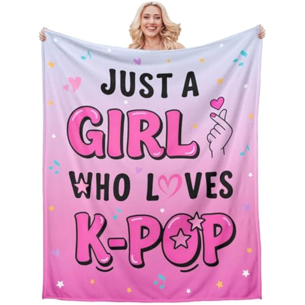 Just A Girl Blanket Flannel Blanket For K-POP LOVERS Soft Perfect Birthday Gift Home Bed Sofa Decor Outdoor Travelling Blanket