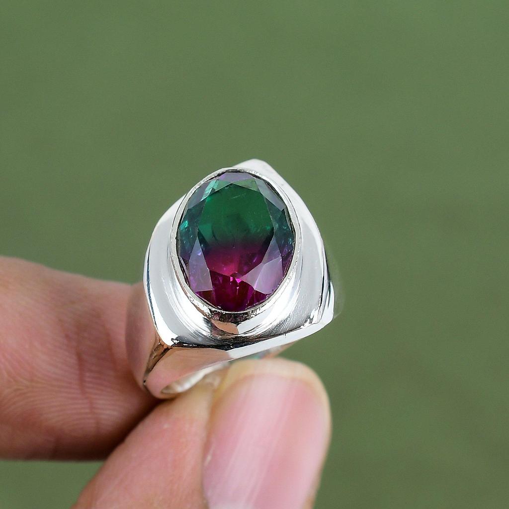 Faceted Multi Tourmaline Ring 925 Sterling Silver Ring Boho Style Ring Decent Gemstone Jewelry Handmade Ring For Gift Available In Ring Size