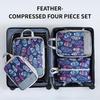 4Pcs/set Creative Printed Compression Packing Cubes Organizer Set Lightweight Travel Suitcase Clothes Storage Bags