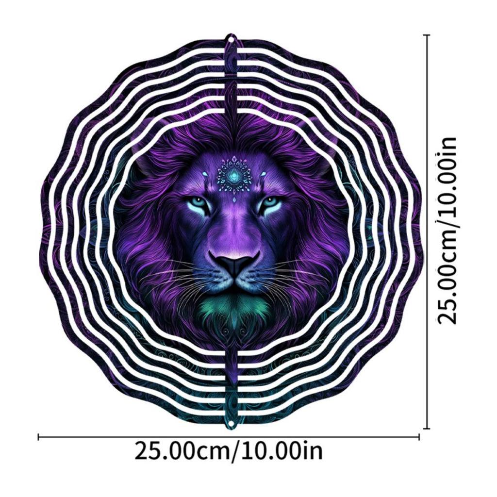 10-Inch Vibrant Animal & 2D Mandala Wind Chimes - Battery-Free, Perfect for Outdoor Decor & Holiday Gifts