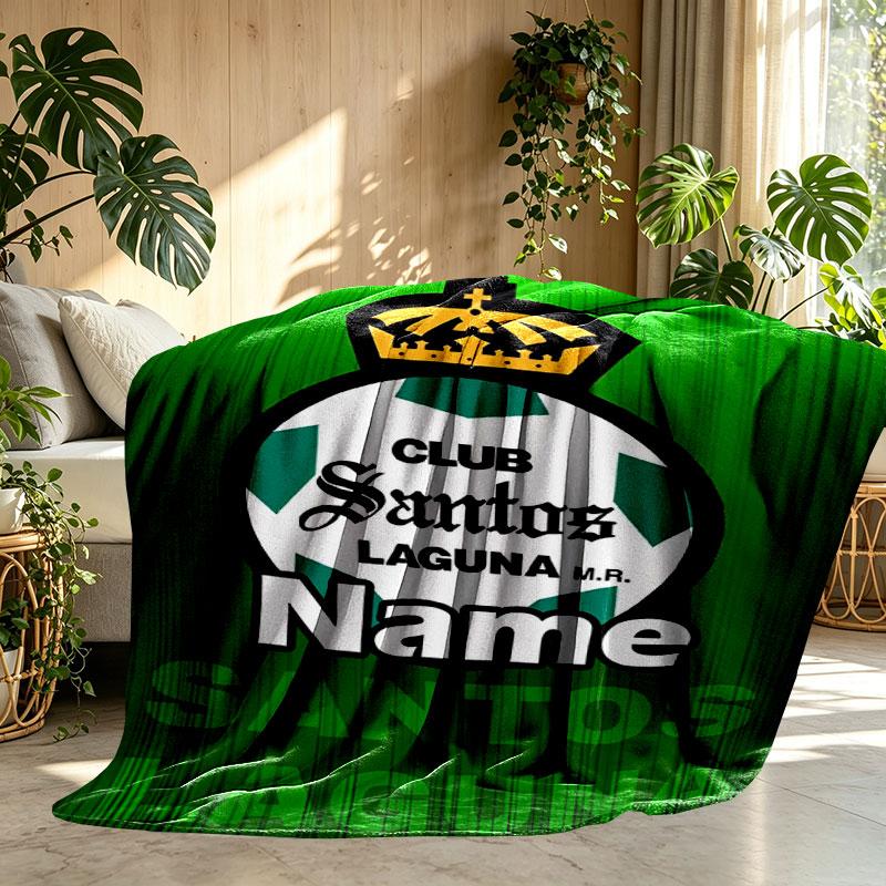 Custom Name Personalized Club Santos Laguna Print Blanket, Home Decor, Bedroom, Sofa, Camping, Couch, Gifts for Birthday Christmas