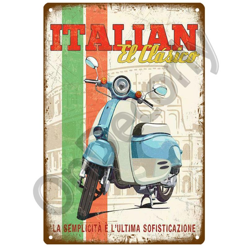 Lambretta Motor Plaque Metal Vintage Tin Sign Shabby Chic Decor Metal Signs Vintage Bar Decoration Metal Poster Pub Metal Plate