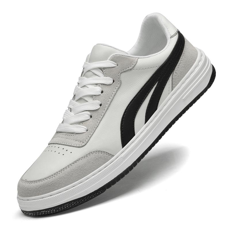 

Fashion Genuine Leather Mens Flats Fashion Breathable Sneakers for Driving Walking Comfy Male Skate Shoes Non Slip Skateboard Footwear 46