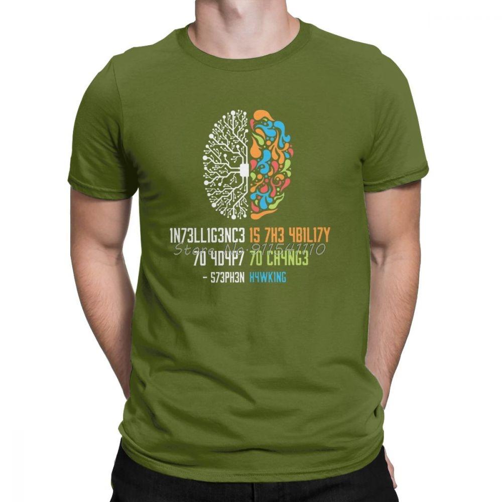 Summer Cotton T-Shirt Intelligence Men T Shirt Intelligence Is The Ability To Adapt To Change Vintage Science Slogan TShirt