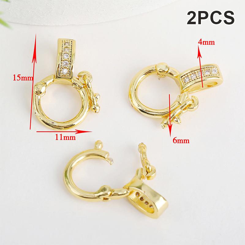 

2 шт. Позолоченные 18K инкрустированные цирконом соединительные застежки латунные подвески бейлы застежки для изготовления ювелирных изделий DIY ручная работа изготовление ожерелий