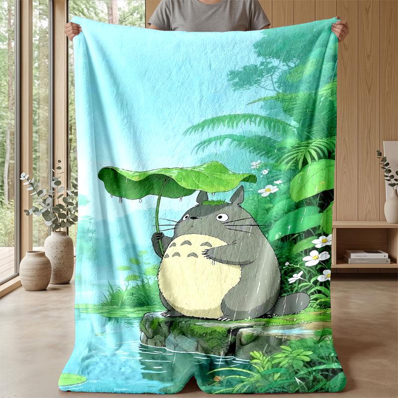 Soft Flannel Blanket Lightweight Cozy Bedroom Living Room CoverMy Neighbor Totoro