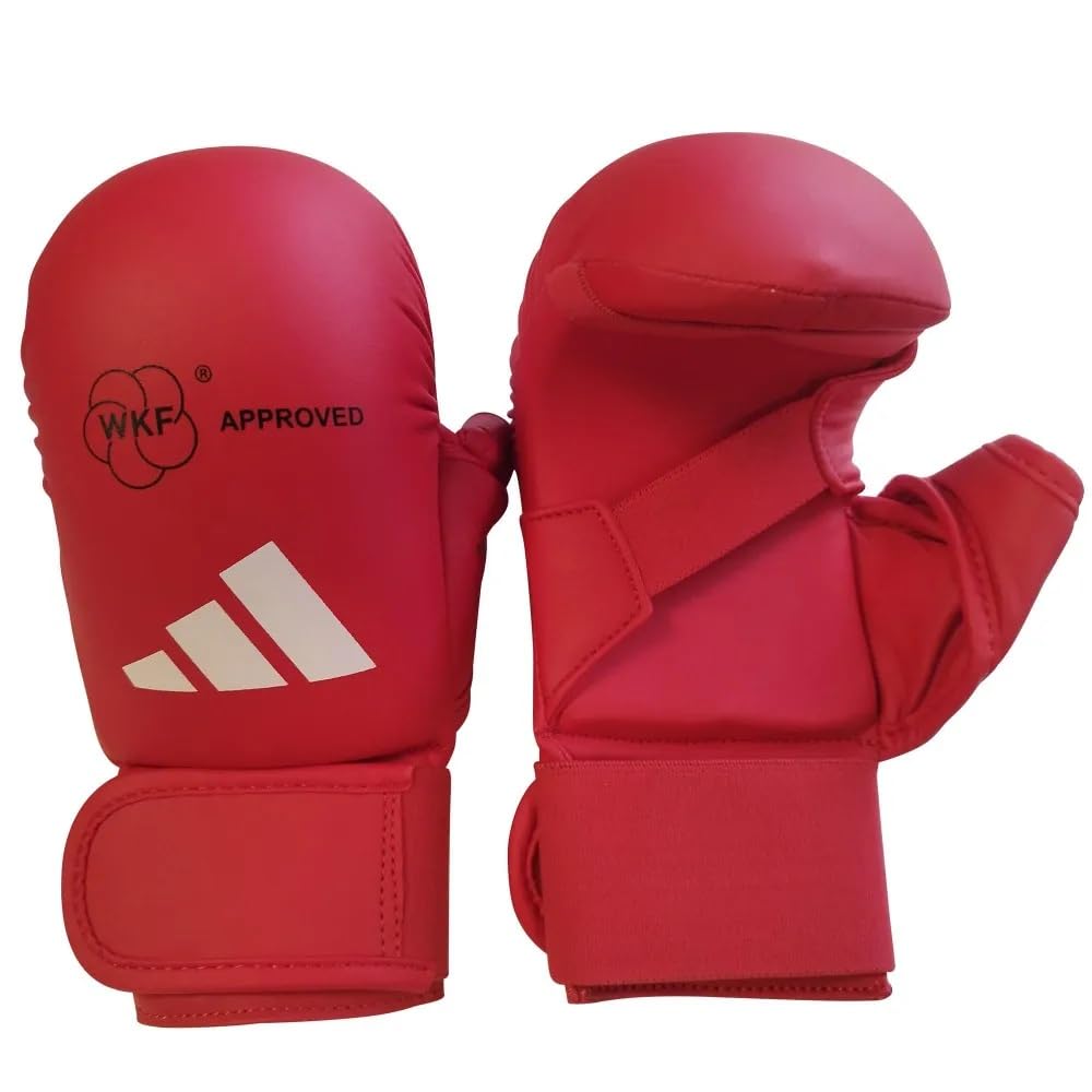 

adidas Karate Fist Protector with Thumb, 2.0, WKF Approved // Adidas Fist Protector, World Karate Federation Approved (Red, Medium)