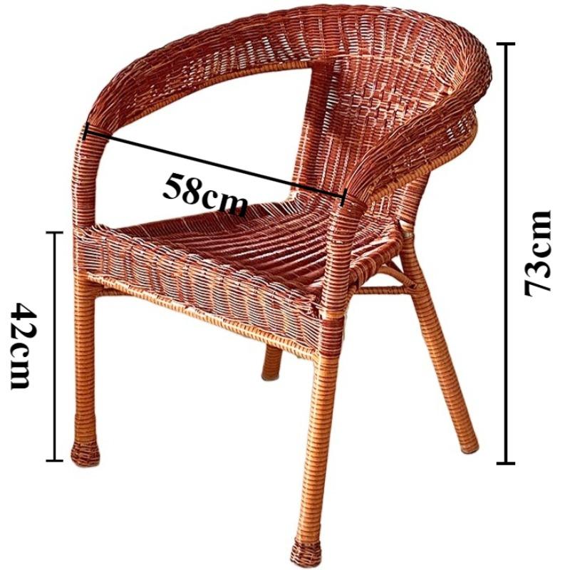 Comfortable Rattan Chair Outdoor Armchair Living Room Aesthetic Backrest Chairs Decorative Vintage Armchairs Rattan Furniture