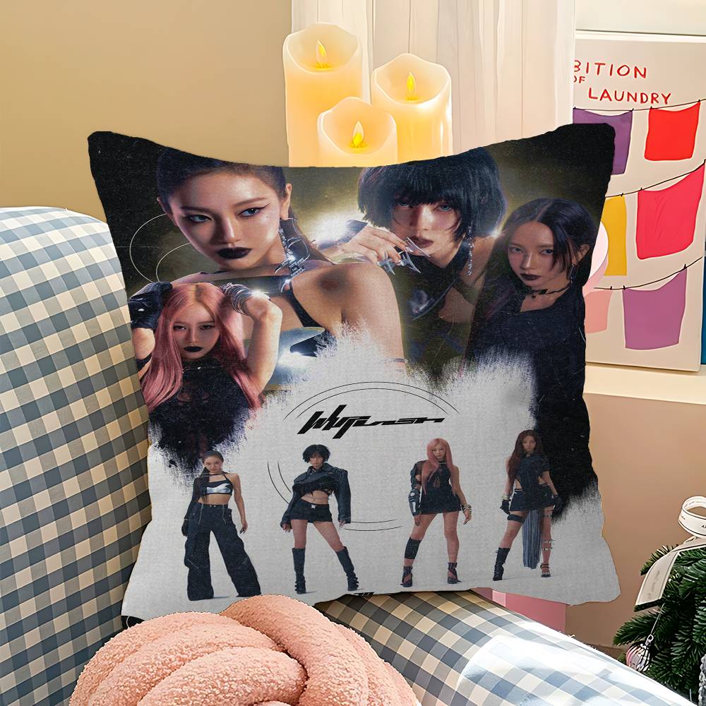 Kpop A-Aespa Pillow Cover Sofa Cushion Cover Home Room Decoration Children Gift
