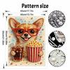 DIY Framed Pearl Painting Kit with Chihuahua Wearing Glasses Popcorn Soda 5D Sparkling Bead Art Canvas Ready to Display Home Decor Gift Idea