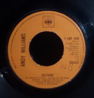 

7inch Record ANDY WILLIAMS - Solitaire SCBS1824 CBS 1973 UK Pop Used