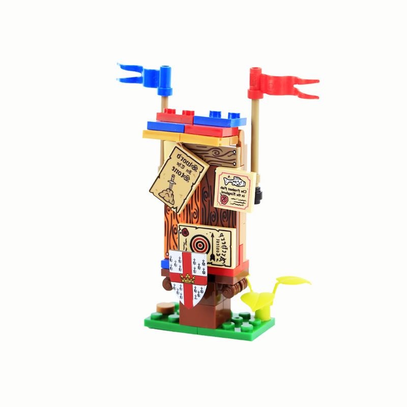 

MOC Military Medieval Billboard Bulletin board Building Block Set Street View Accessories Brick toys