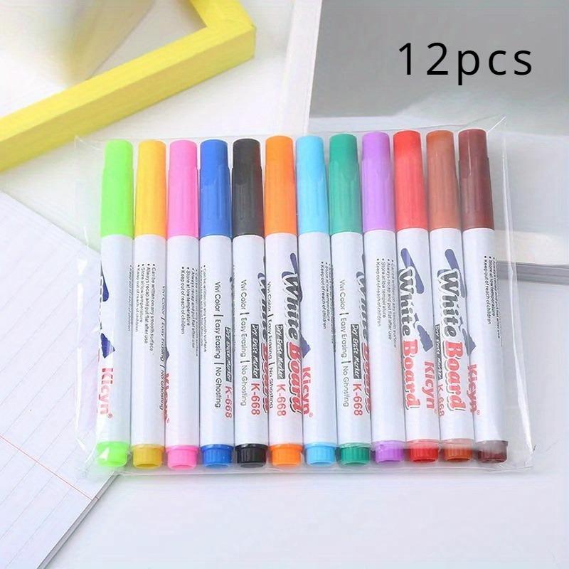 8/12pcs Whiteboard Marker Pens Set, Erasable Colorful Liquid Chalk Pens, School Office Writing, Painting Stationary, Art Supplie