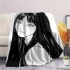 1PC Tomie Print Flannel Blanket, High quality Comfortable for All Seasons, Home Decor, Warmth and Comfort, Perfect for Christmas Gifts