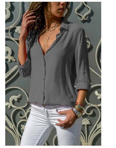 Long Sleeve Women's Deep V Button Chiffon Shirt Slim Fit Celebrity Style Inside Temperament Commuter