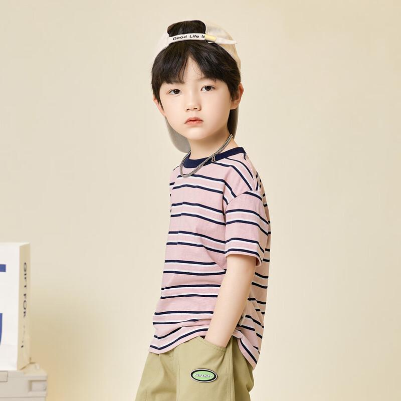Boy's Color-Block Striped Short Sleeve T-Shirt