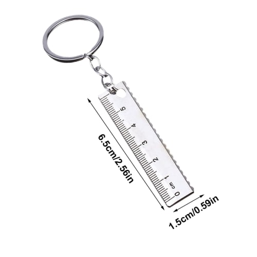 Small Ruler Keychain, Pocket Pendant Backpack Charm Measuring Tool, Practical Multifunctional Key Ring Decoration for School, Home, Office