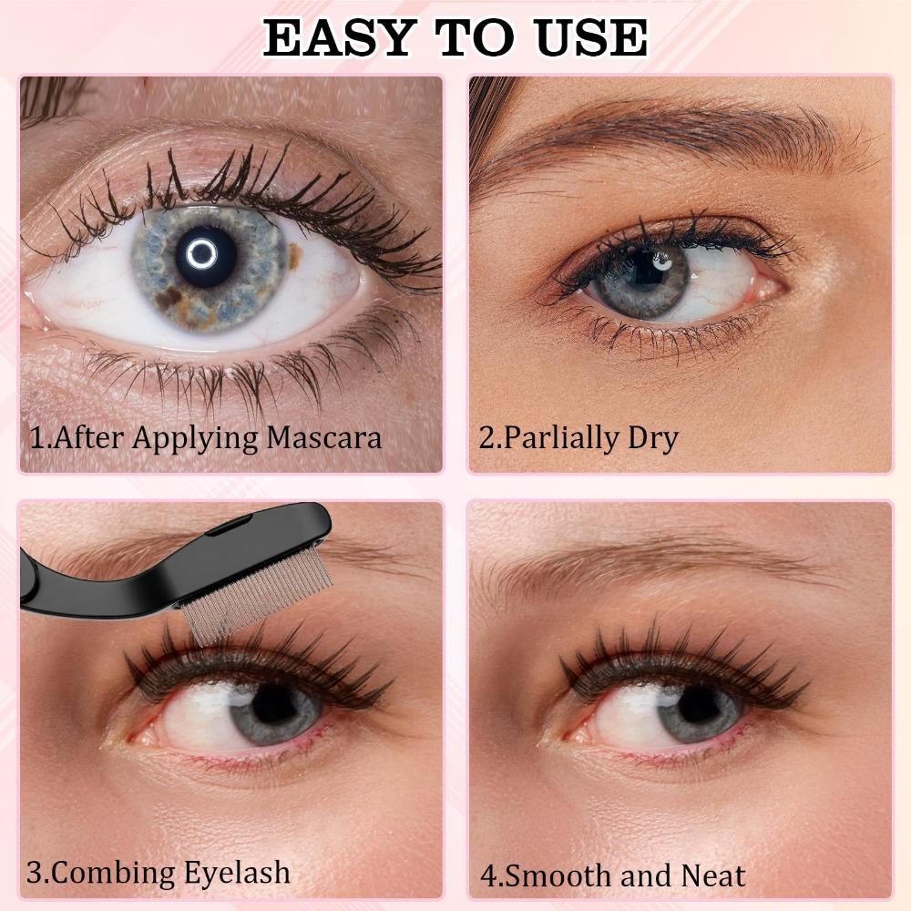Stainless Steel Teeth Eyelash Separator Comb Foldable Mascara Comb Hot Eyelash Brush  Makeup Tools