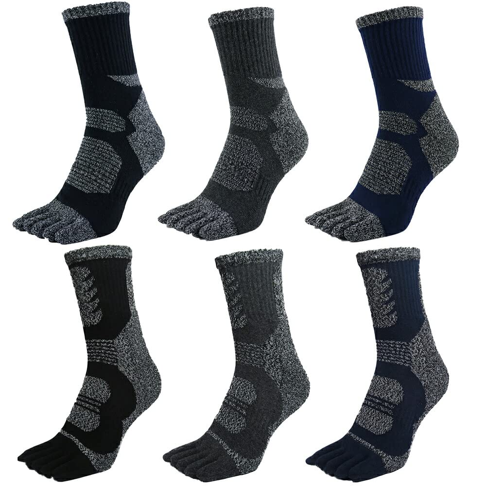 

Asuka Thick Pile Made with Asahi Kasei ROICA Deodorizing Half Sizes 6 Pairs Men s Five-Toe Socks, Sole, Agent, Length, 27-29cm,
