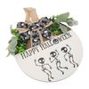 Skull Welcome Door Sign Decoration Funny Horror Spooky Front Door Hanger for Home Garden Bar Wall