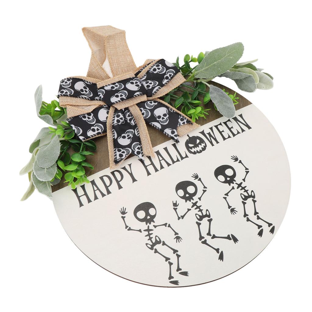 Skull Welcome Door Sign Decoration Funny Horror Spooky Front Door Hanger for Home Garden Bar Wall