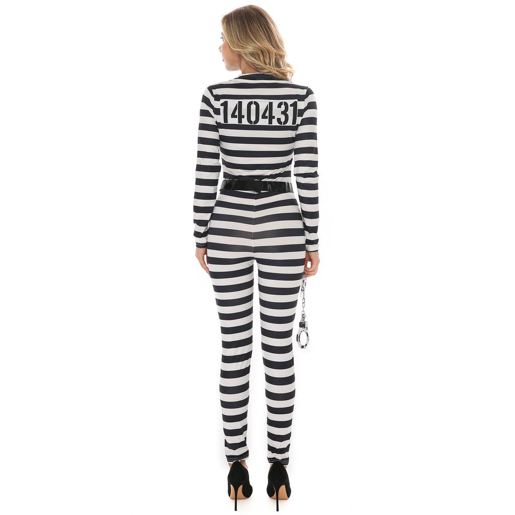 Striped Female Captain Flight Stage Suit Halloween American Female Pilot Costume Party Performance Uniform