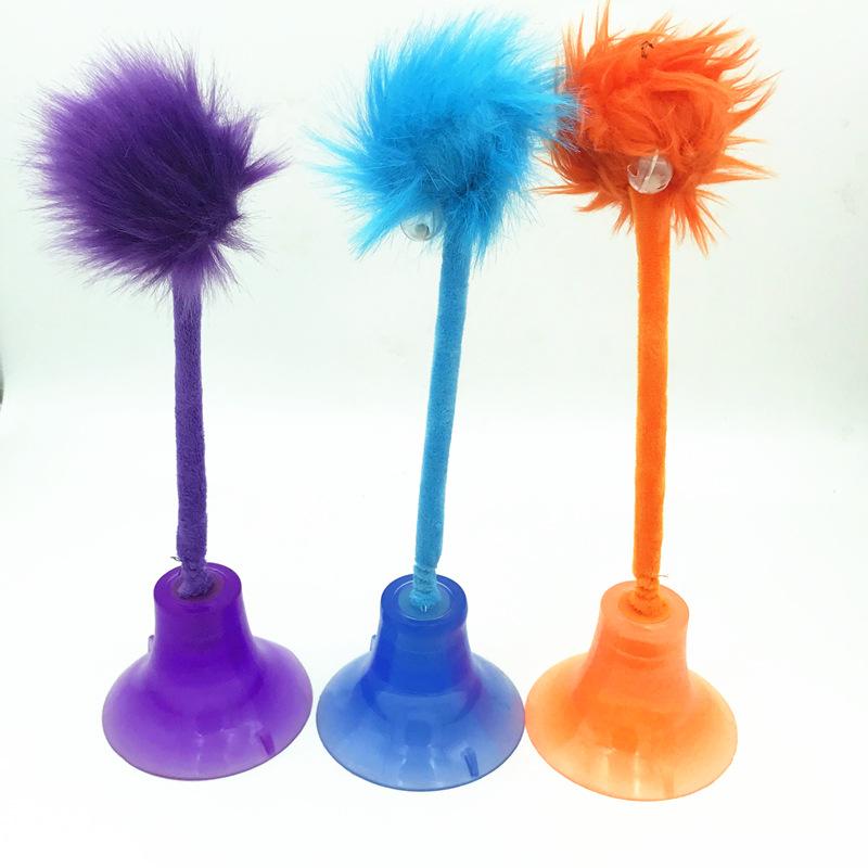 New Cat Window Toy with Suction Cup - Minty Bell & Pompom On a Spring