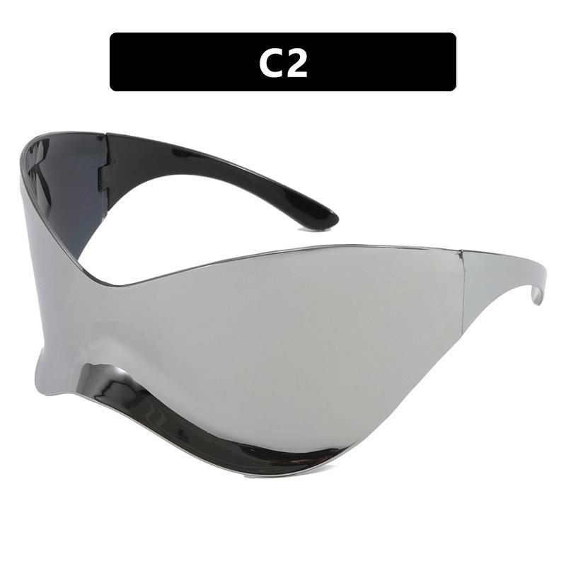 New Future Technology Sense Super Large Sunglasses Punk Mask Integrated Y2K Fashion Sunglasses