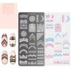 6PCS Nail Stamping Plates Set for Unique and Creative Nail Designs Metal Printing Nail Accesories for Salon or Home Use