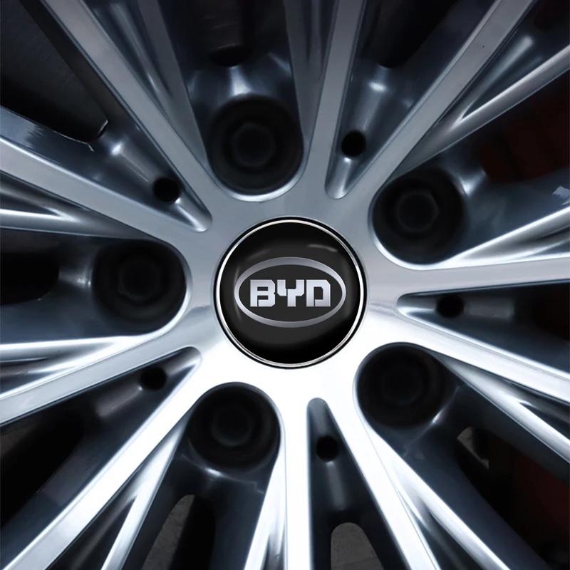 Accessoires de voiture 4 pièces 60 mm Cache-moyeu de roue de voiture Badge pour BYD Song Qin Han EV Tang PLUS Song Pro MAX Yuan Accessoires