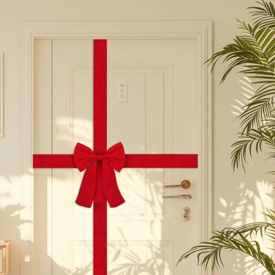 Kastdeur Lintstrik Kerstdecoratie Rood Ornament Kerstboomstrik Voordeurstrik Kerstkransstrik voor Kerst Binnen Buiten Huis